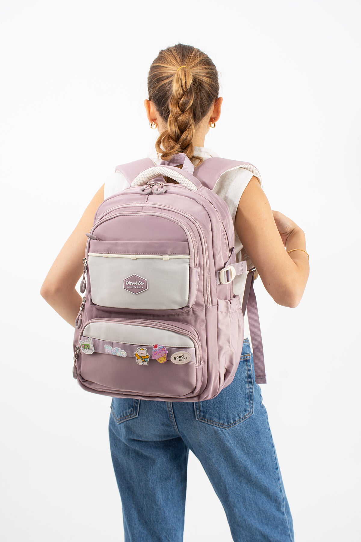 Ultra Hafif Su Geçirmez Çok Cepli Sırt Çantası Unisex Kore Stil  VNT-1-1B