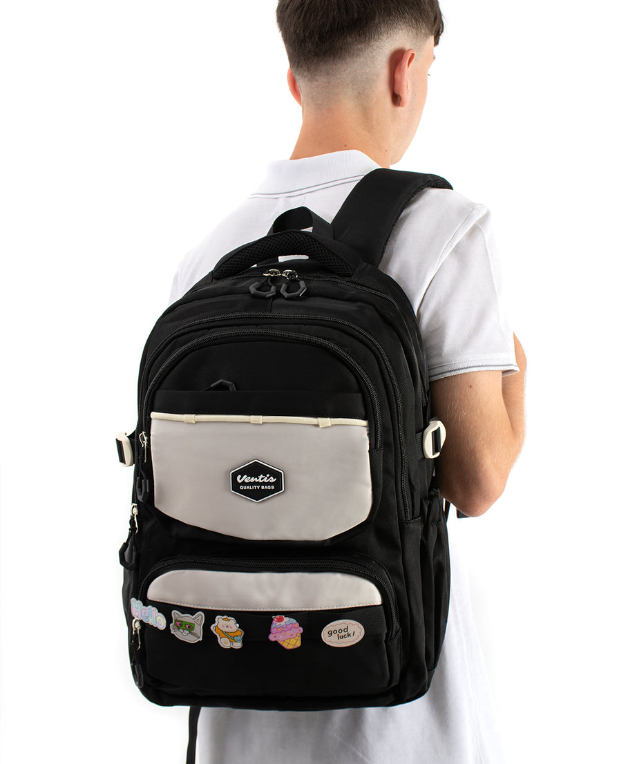 Ultra Hafif Su Geçirmez Çok Cepli Sırt Çantası Unisex Kore Stil  VNT-1-1B