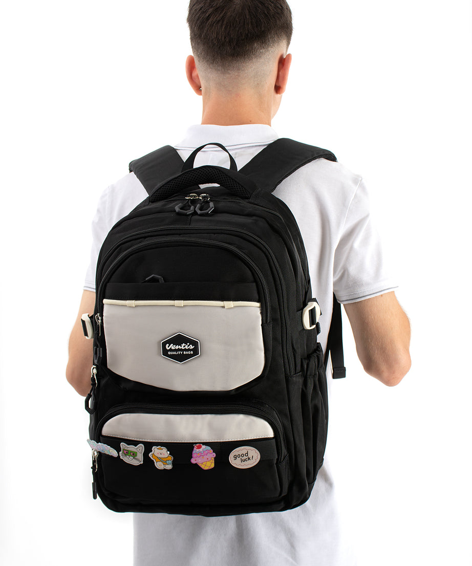 Ultra Hafif Su Geçirmez Çok Cepli Sırt Çantası Unisex Kore Stil  VNT-1-1B