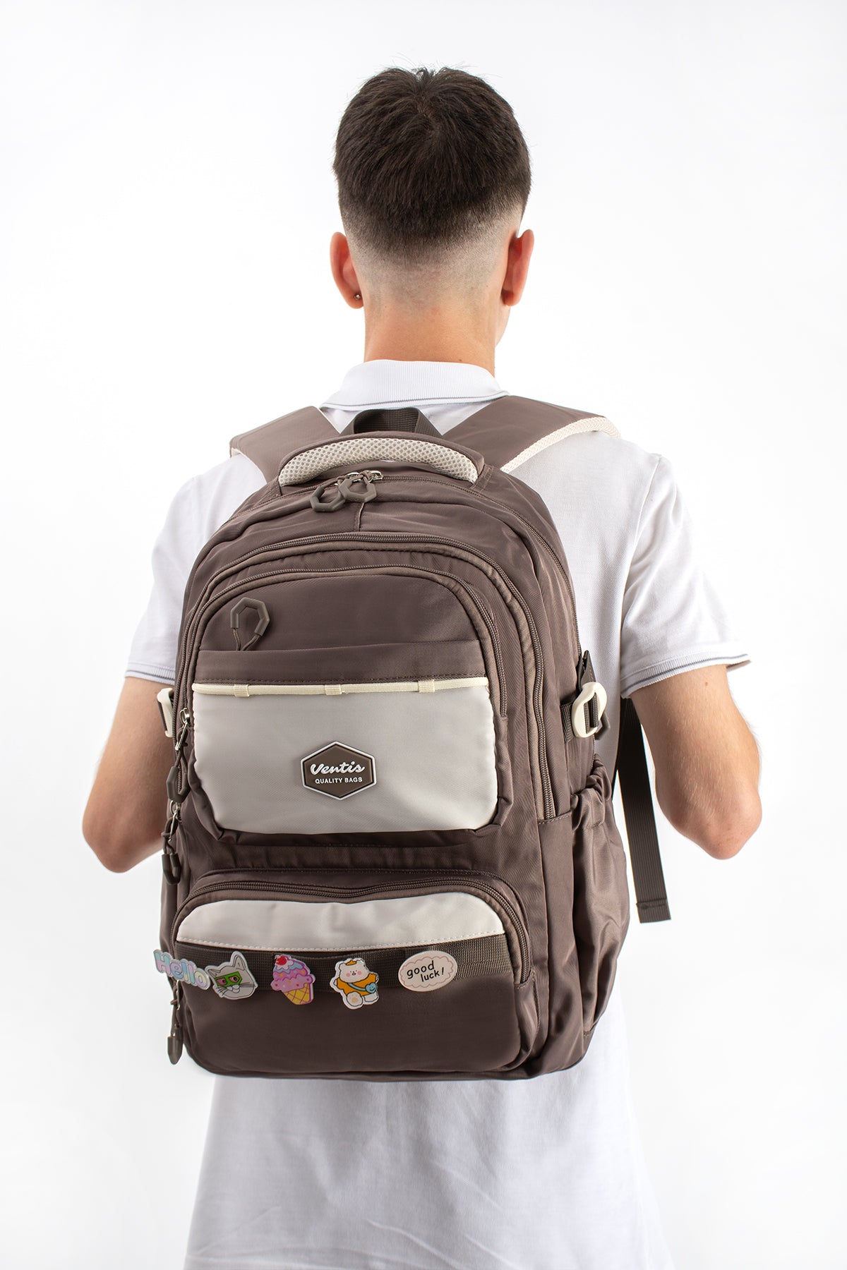 Ultra Hafif Su Geçirmez Çok Cepli Sırt Çantası Unisex Kore Stil  VNT-1-1B