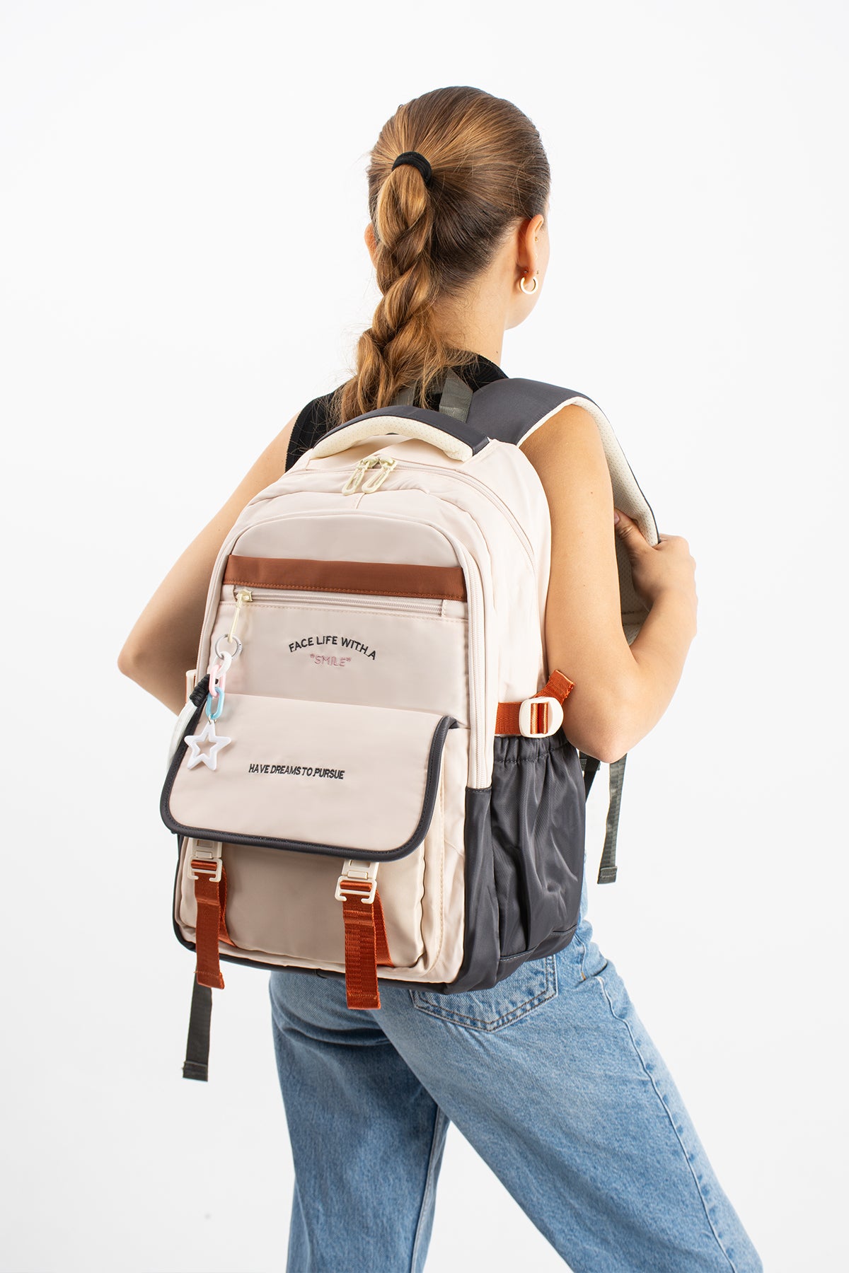 Ultra Hafif Su Geçirmez Çok Cepli Sırt Çantası Unisex Kore Stil  VNT-1-5l