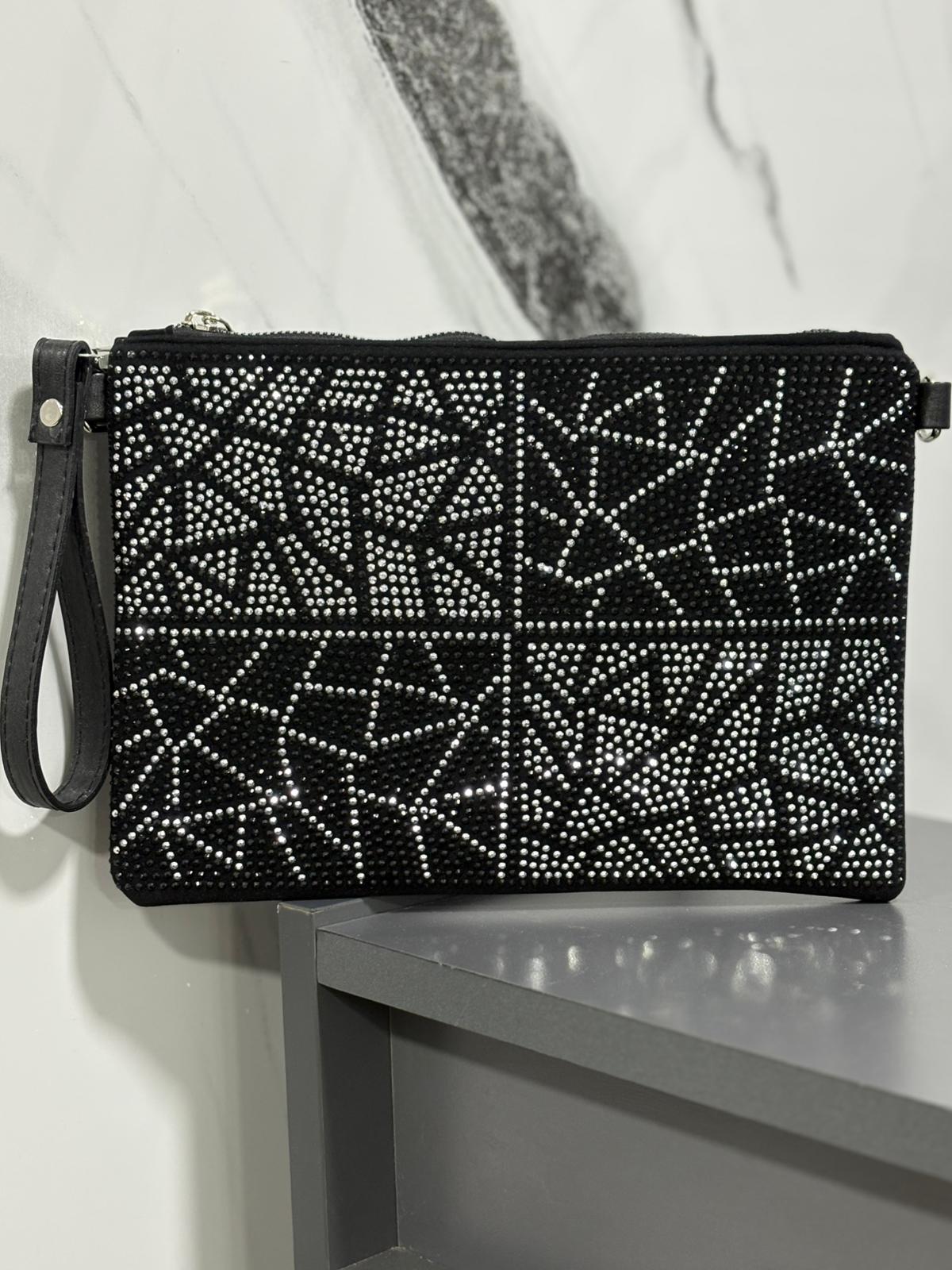 Desenli Nakış işlemeli Portföy Çanta Askılı El Çantası – KSCH-4095