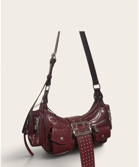 Kische İthal Biker Model Omuz Çantası B38014 - BORDO