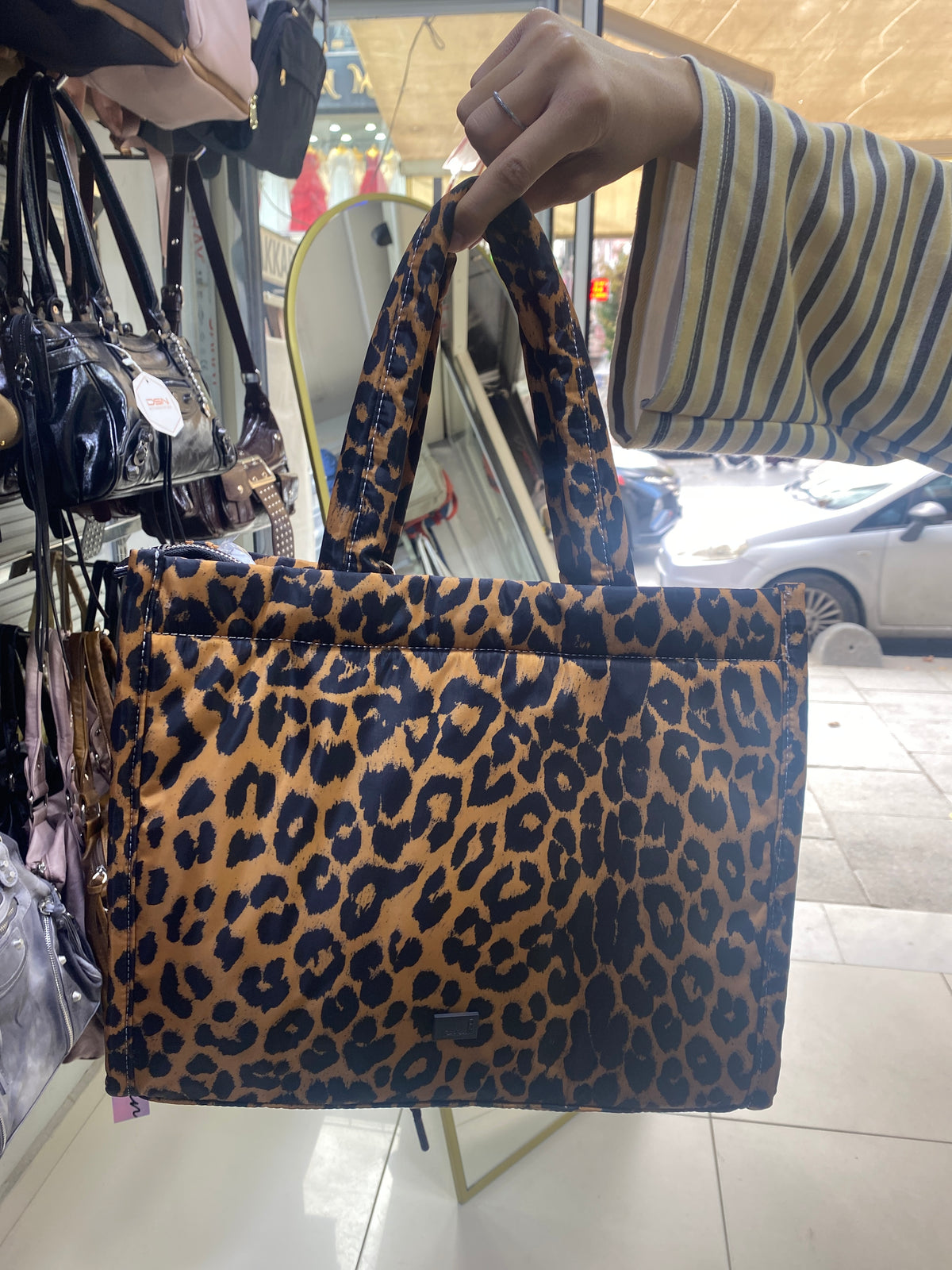 ÇÇS 18620 Kapitone Shopper Çanta - KAHVE LEOPAR