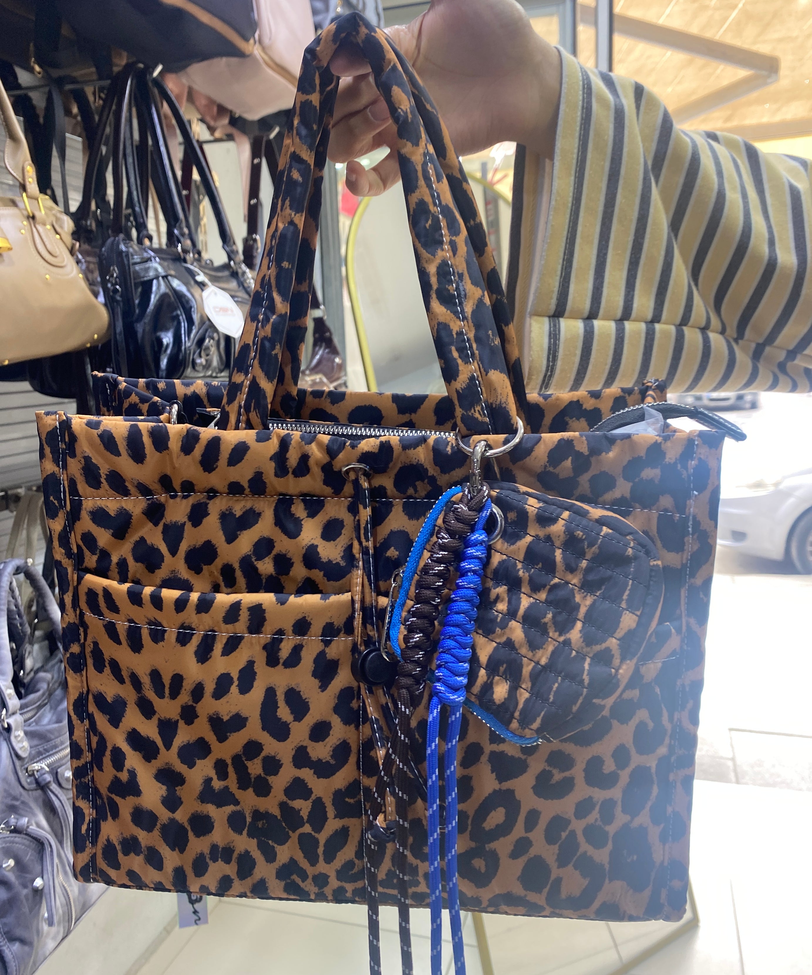 ÇÇS 18620 Kapitone Shopper Çanta - KAHVE LEOPAR