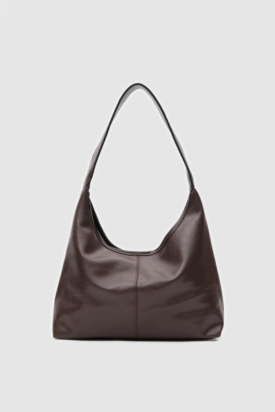 Vintage Omuz Çantası Fermuarlı - Acı Kahve