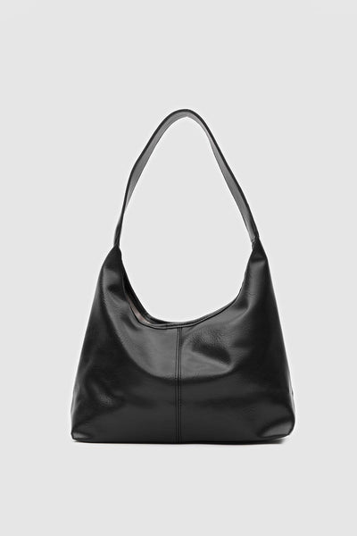 Vintage Omuz Çantası Fermuarlı - Siyah