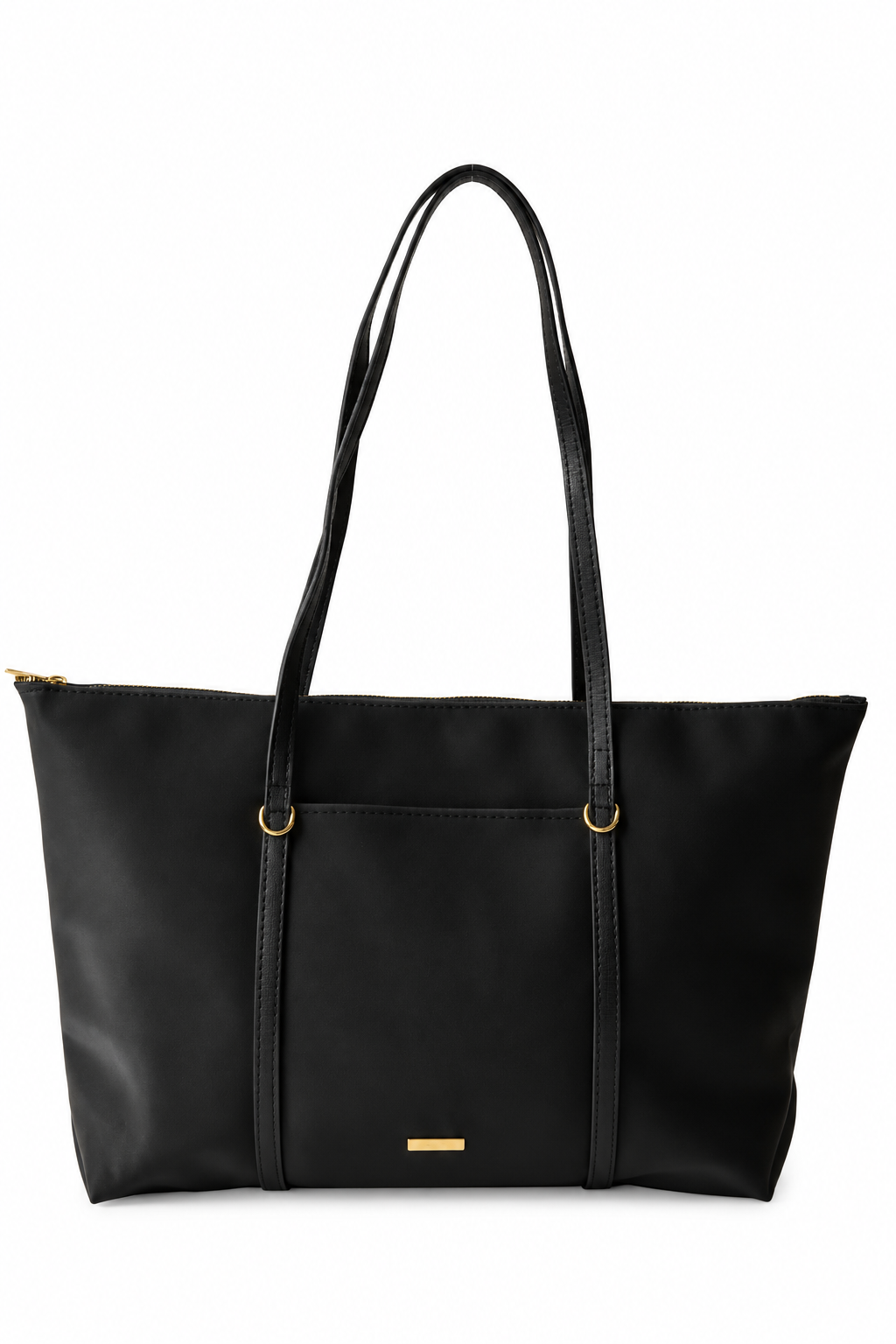 Siyah shopper çanta beyaz fon
