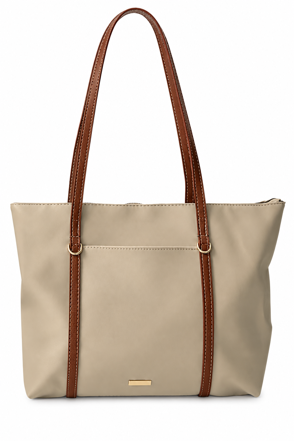 Vizon shopper çanta beyaz fon
