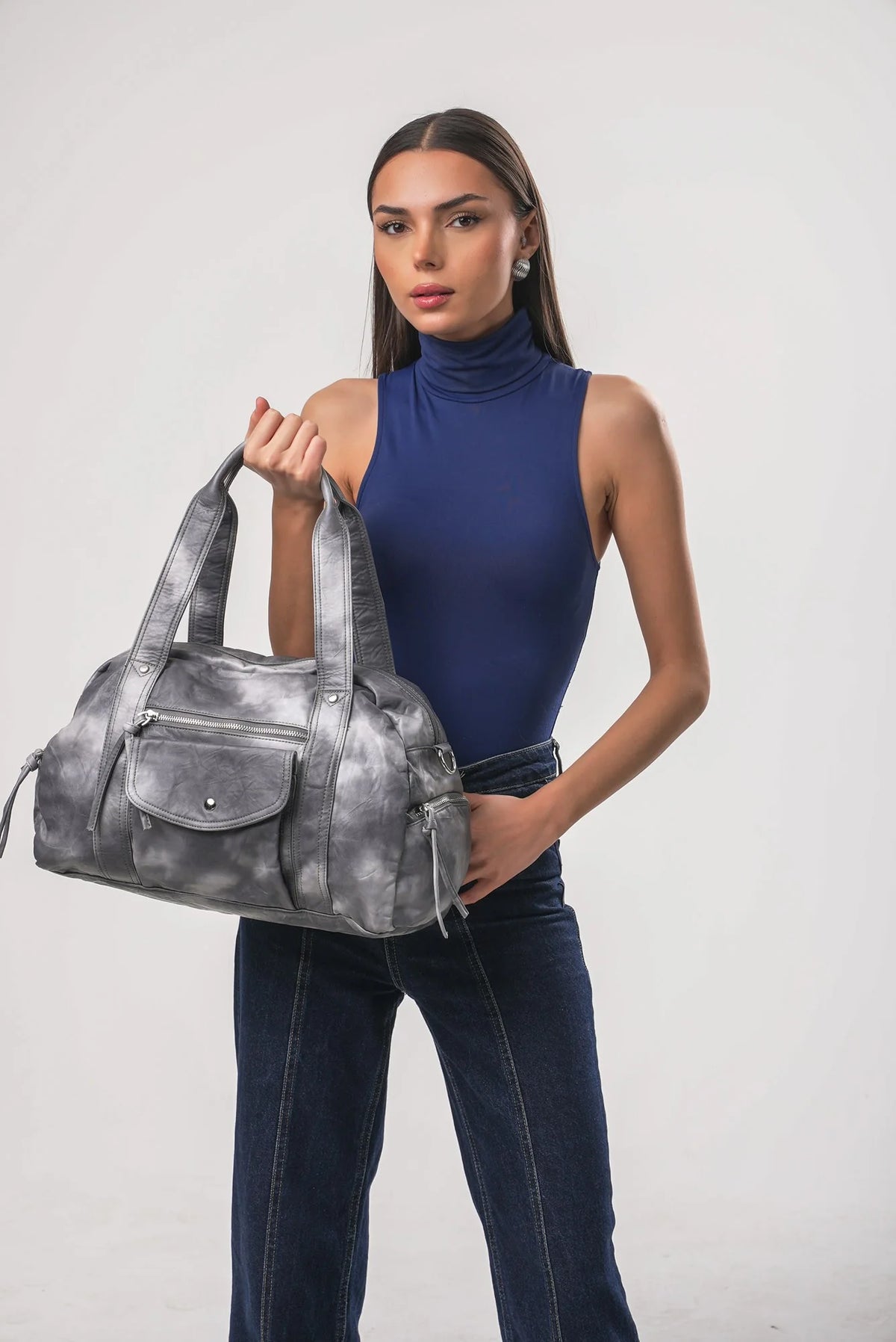 Şık, Modern ve Günlük Kullanım İçin İdeal Eskitme Deri Retro Tarz ccs-18384 - GRİ