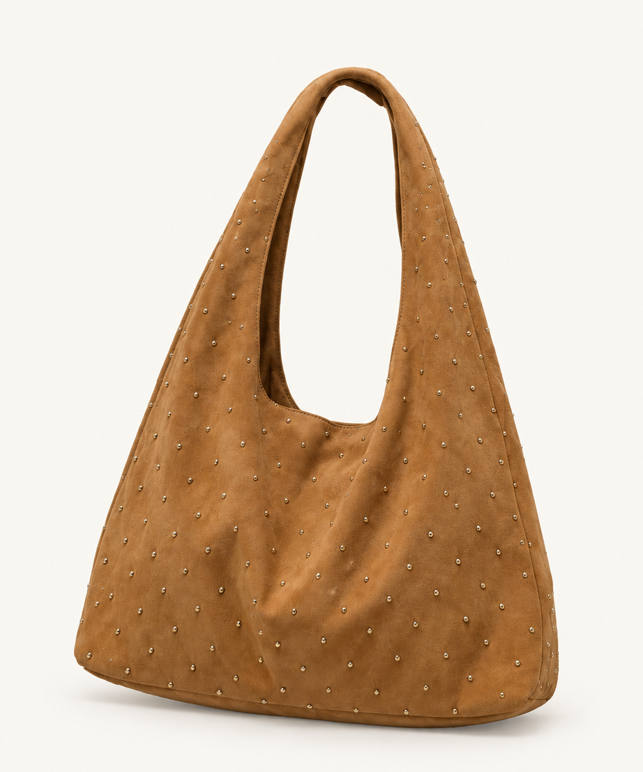 Camel süet shopper çanta