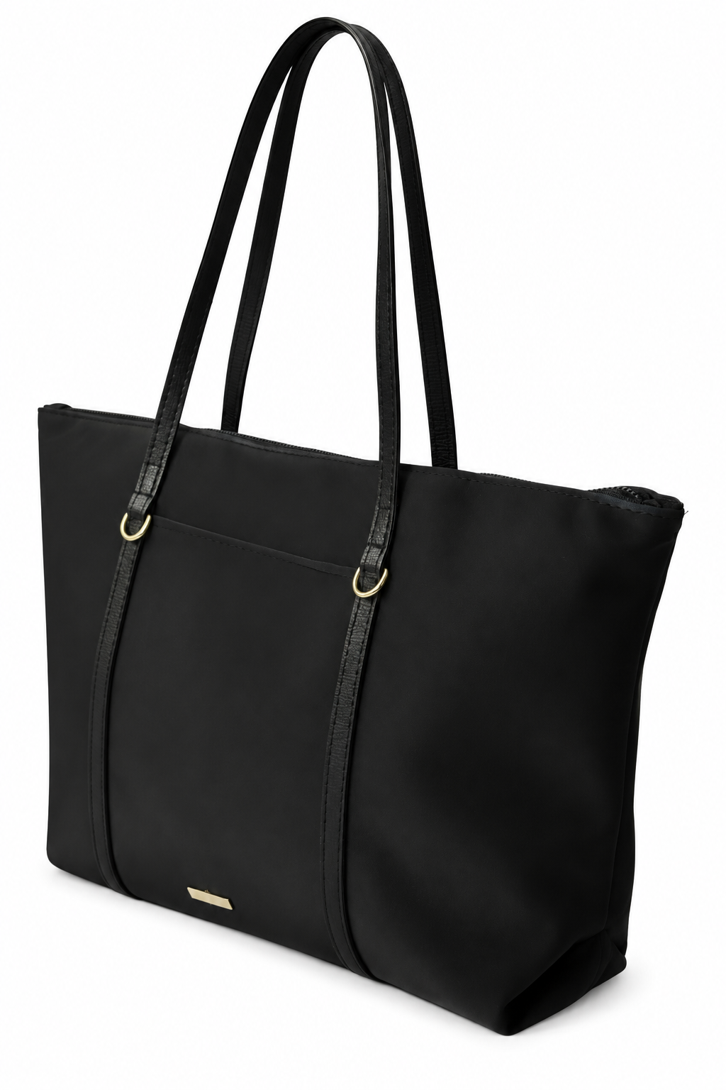 Siyah shopper çanta beyaz fon