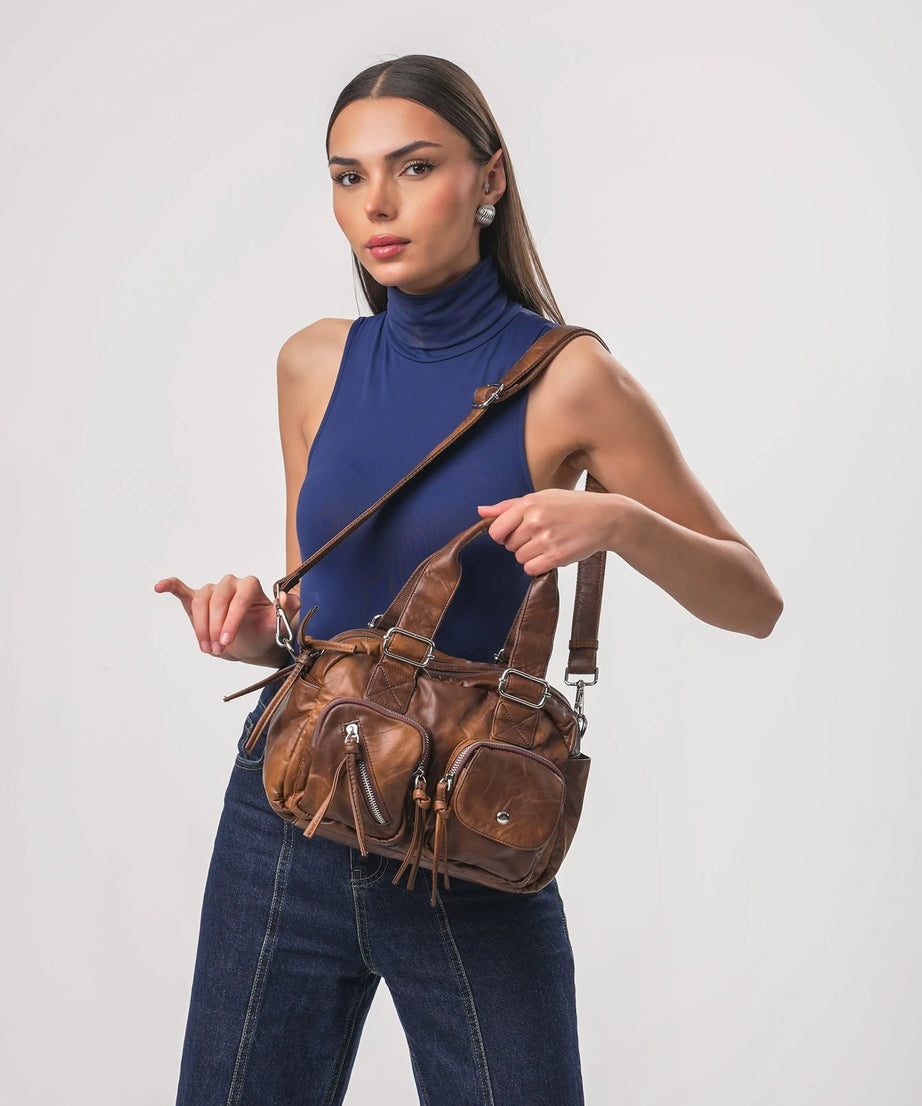 ÇÇS 18376 Kadın Çapraz Askılı El Çantası - CAMEL