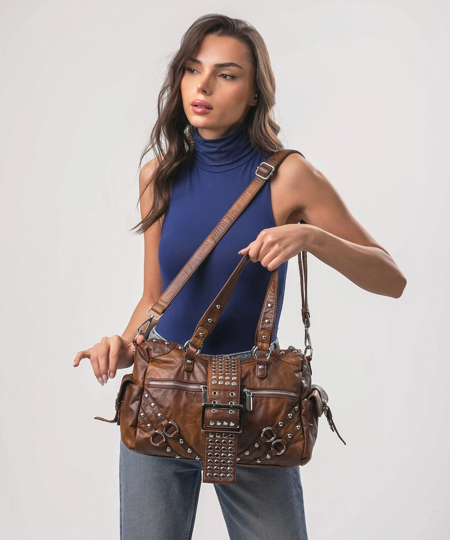 Şık, Modern ve Günlük Kullanım İçin İdeal Zımba detaylı retro Tarz ccs-18378 - CAMEL