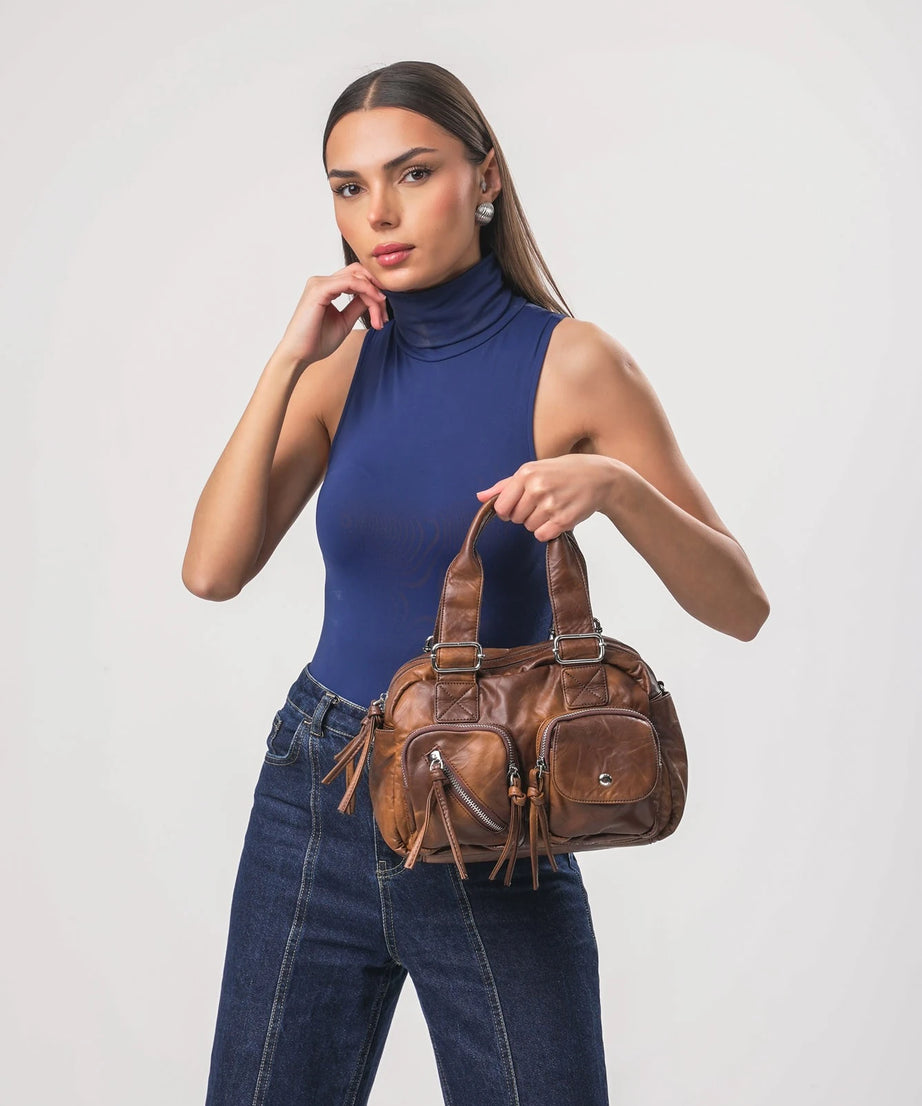 ÇÇS 18376 Kadın Çapraz Askılı El Çantası - CAMEL