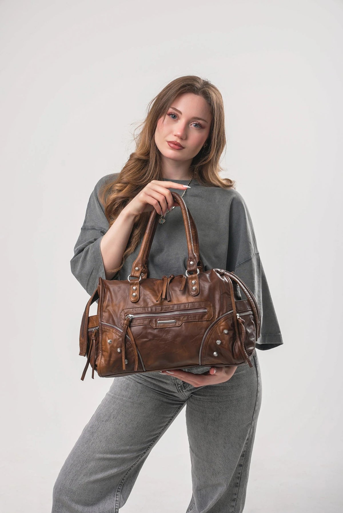 ÇÇS 18385 Kadın Omuz Çantası - CAMEL