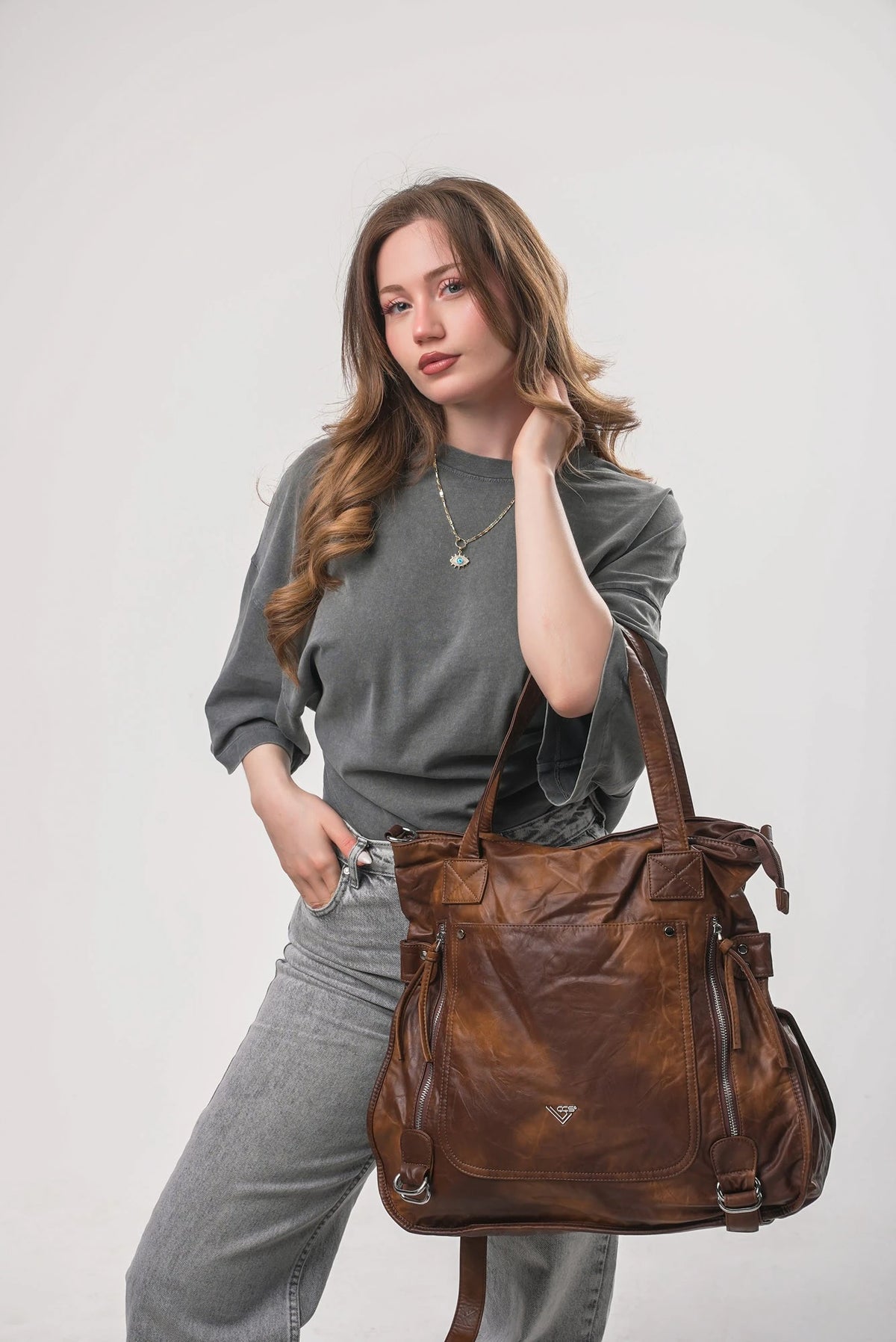 ÇÇS Kadın 18375 Omuz Çantası - CAMEL