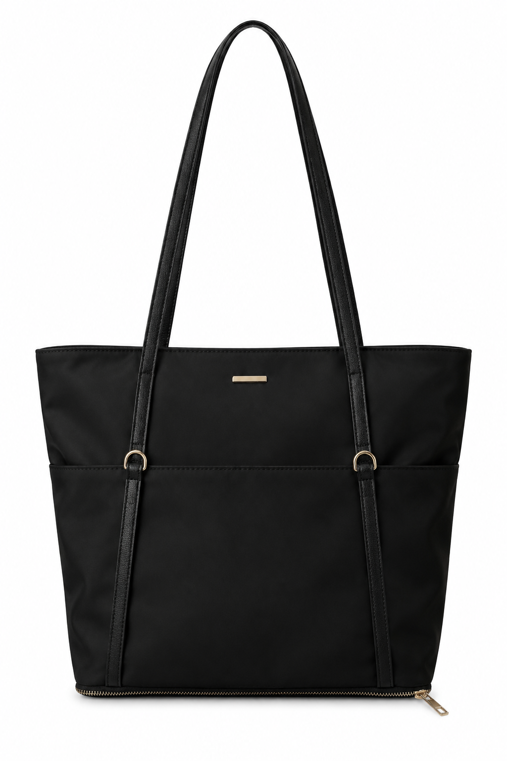 Siyah shopper çanta beyaz fon