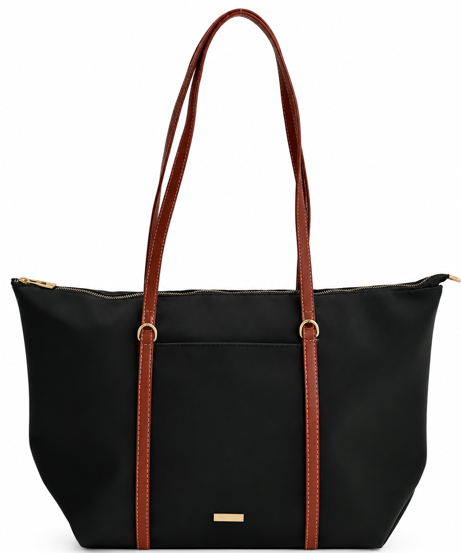 Haki shopper çanta beyaz fon
