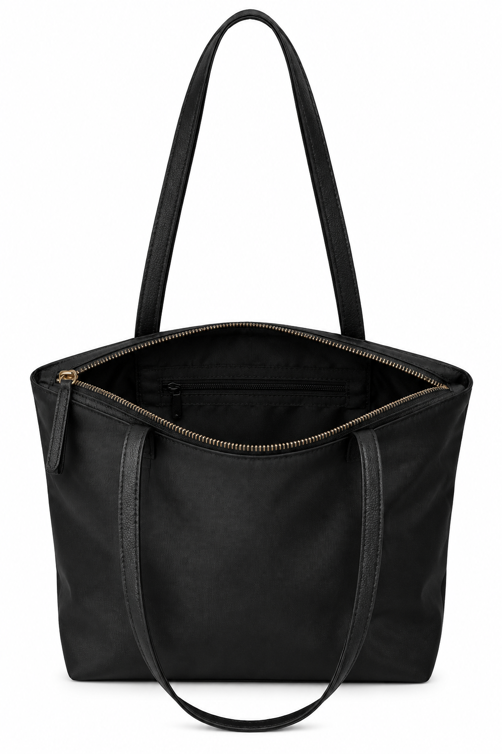Siyah shopper çanta beyaz fon