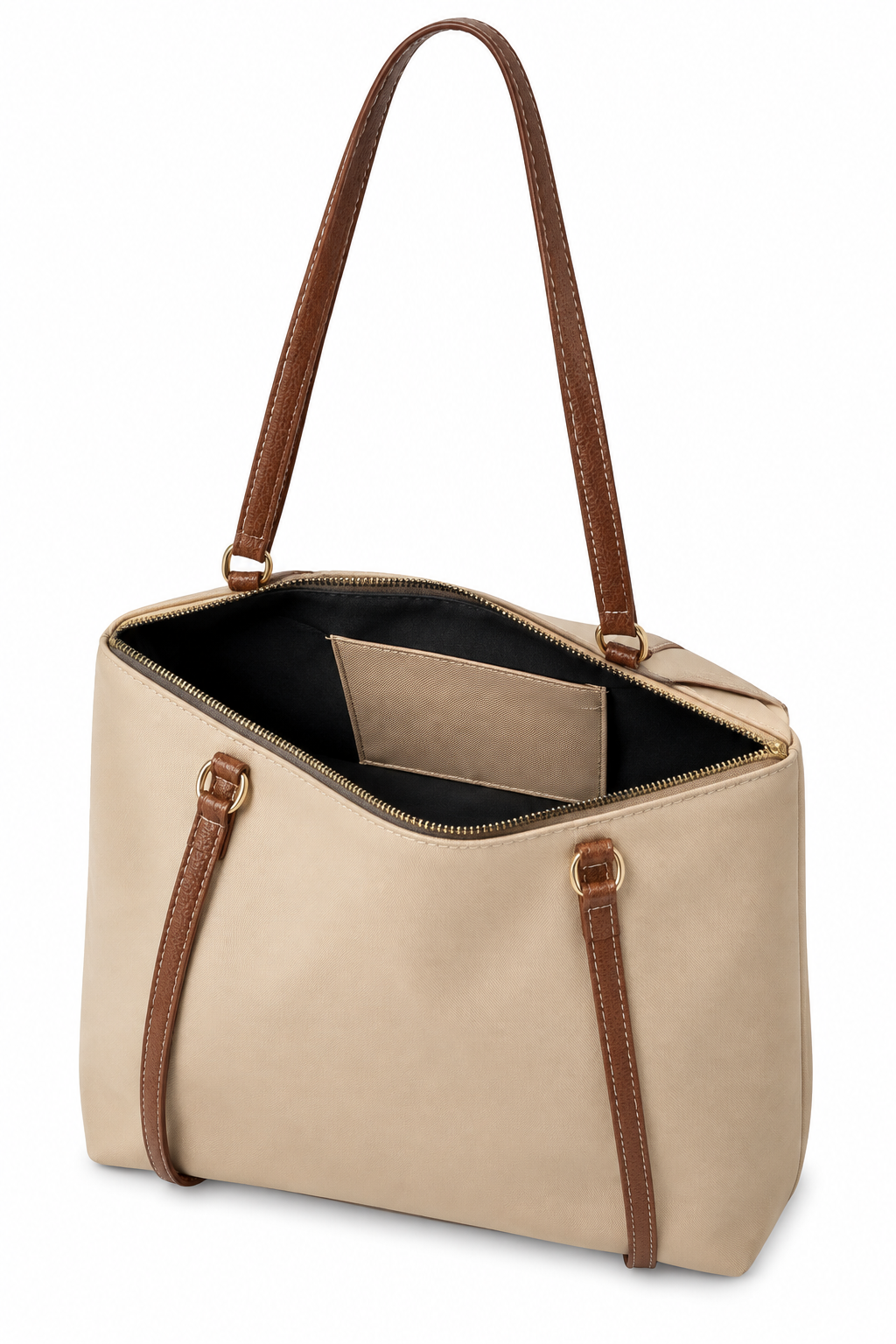 Vizon shopper çanta beyaz fon