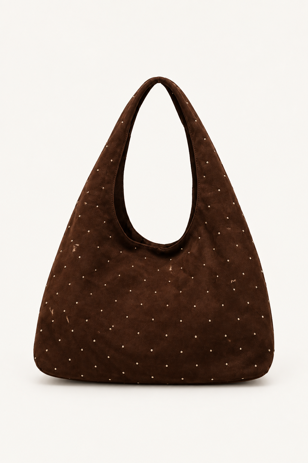 Kahverengi süet shopper çanta