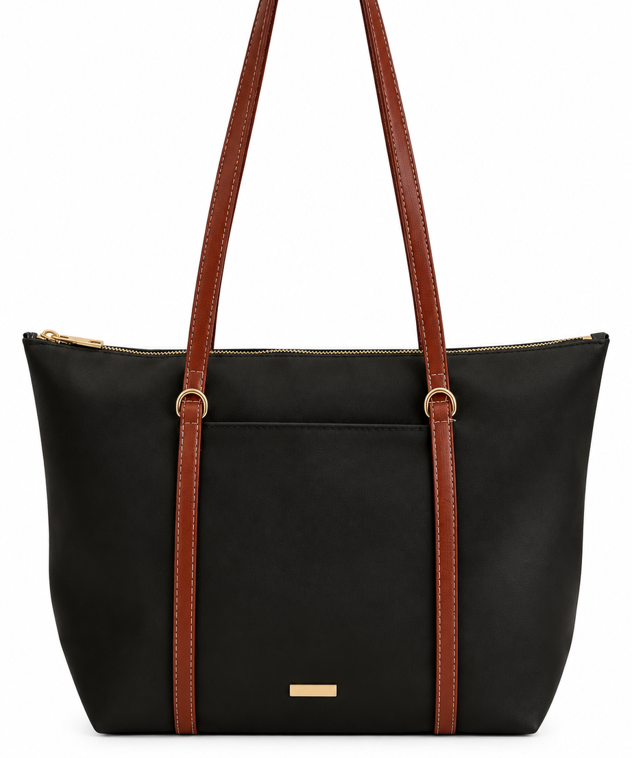 Haki shopper çanta beyaz fon
