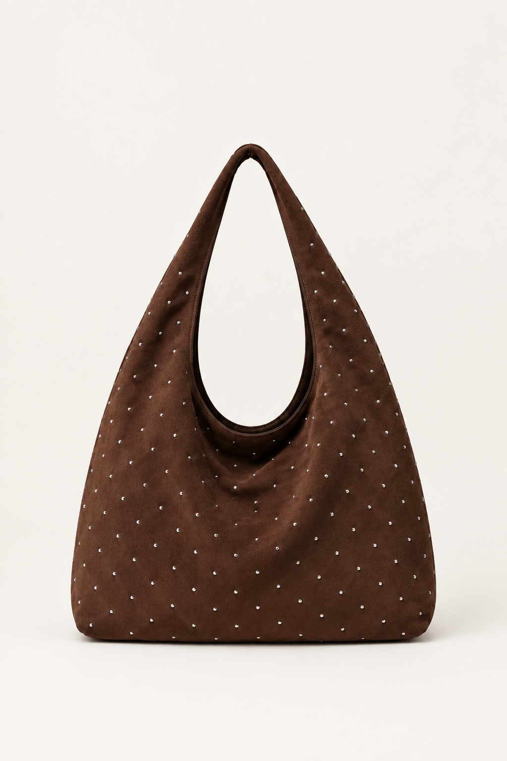 Kahverengi süet shopper çanta
