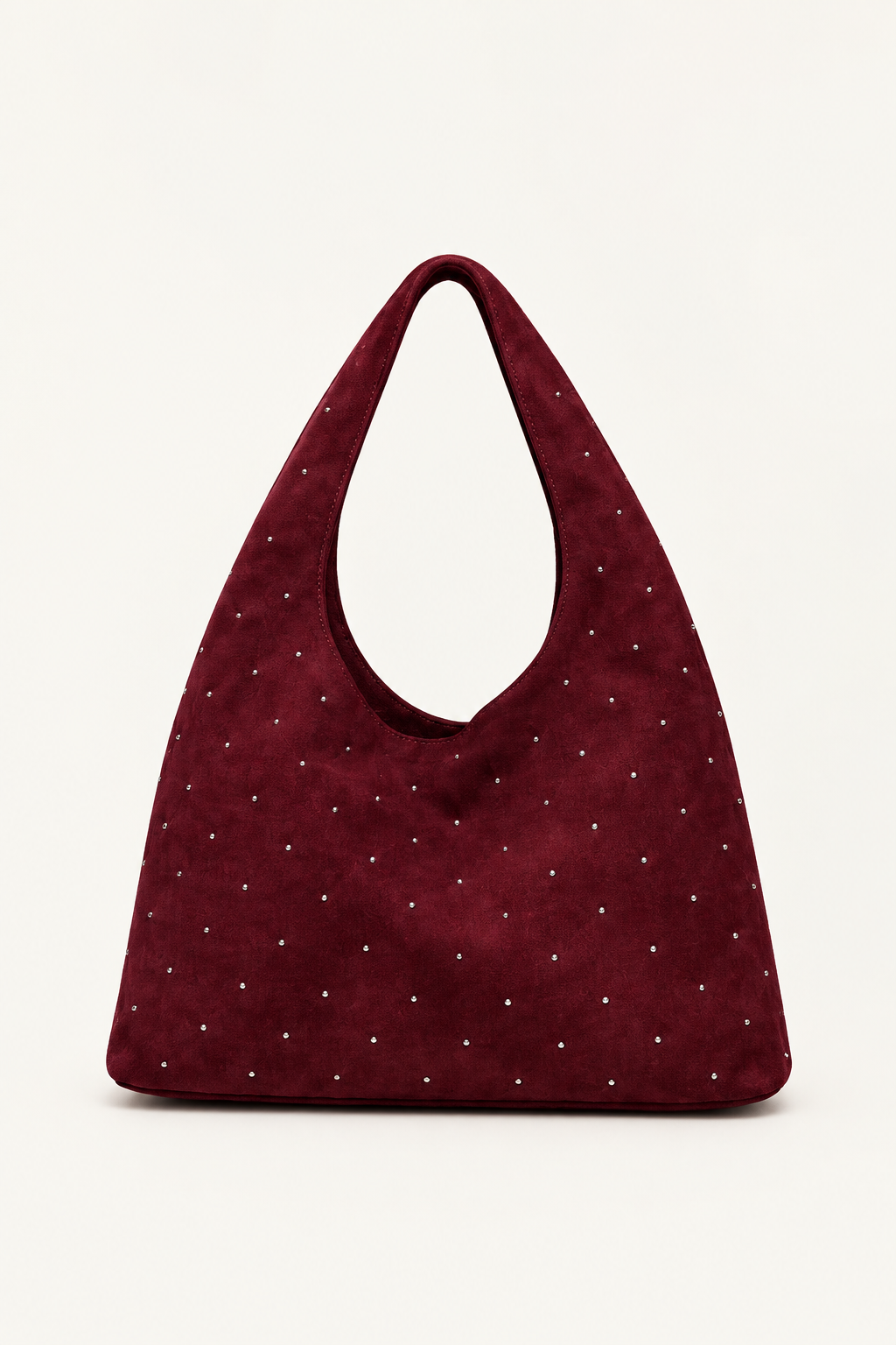 Bordo süet shopper çanta