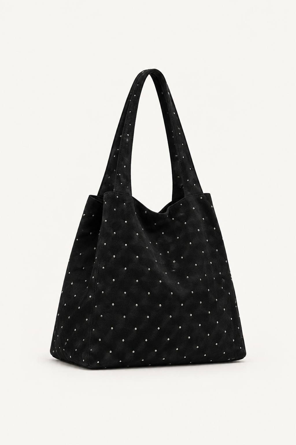 Siyah süet shopper çanta