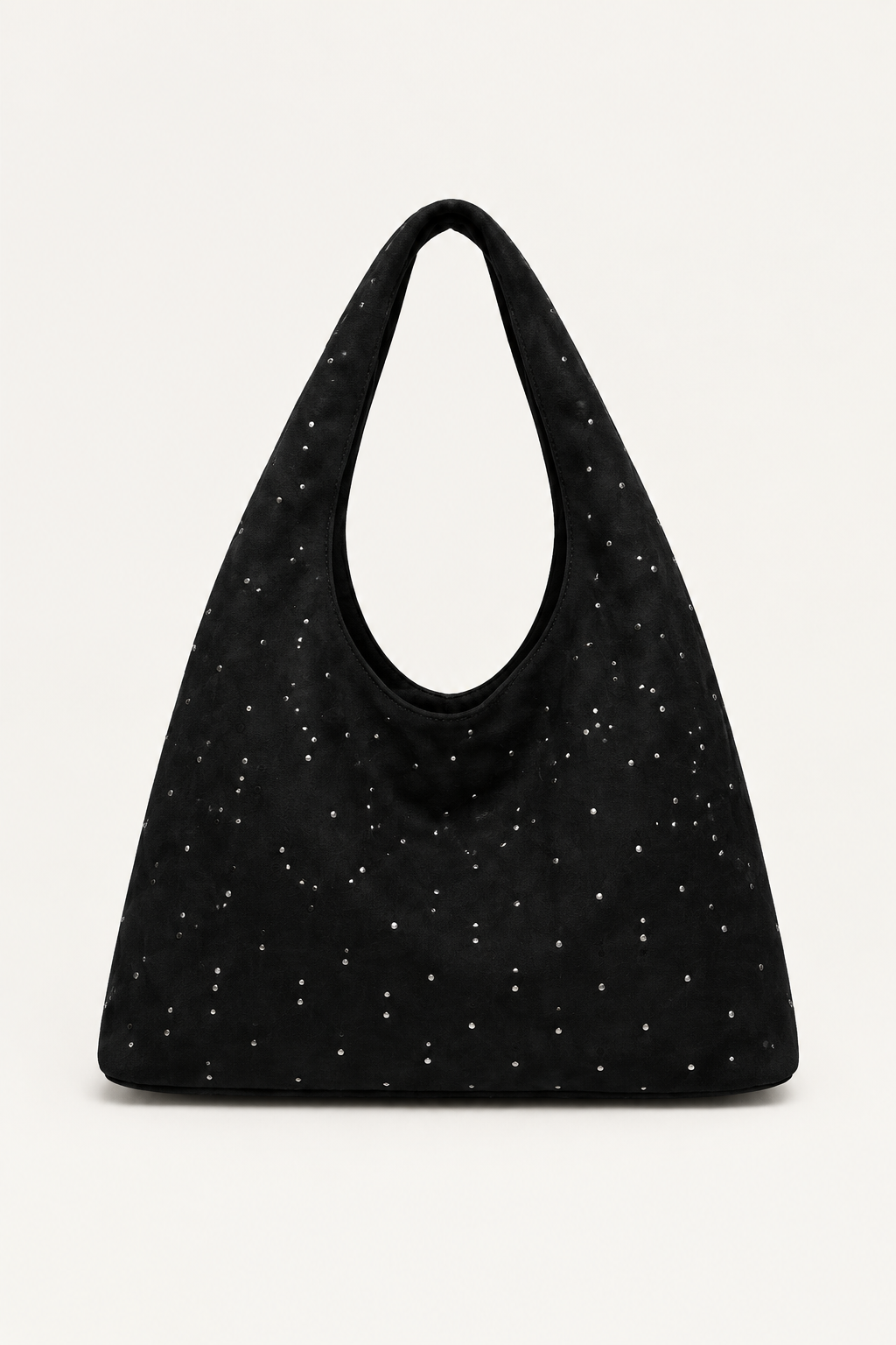 Siyah süet shopper çanta