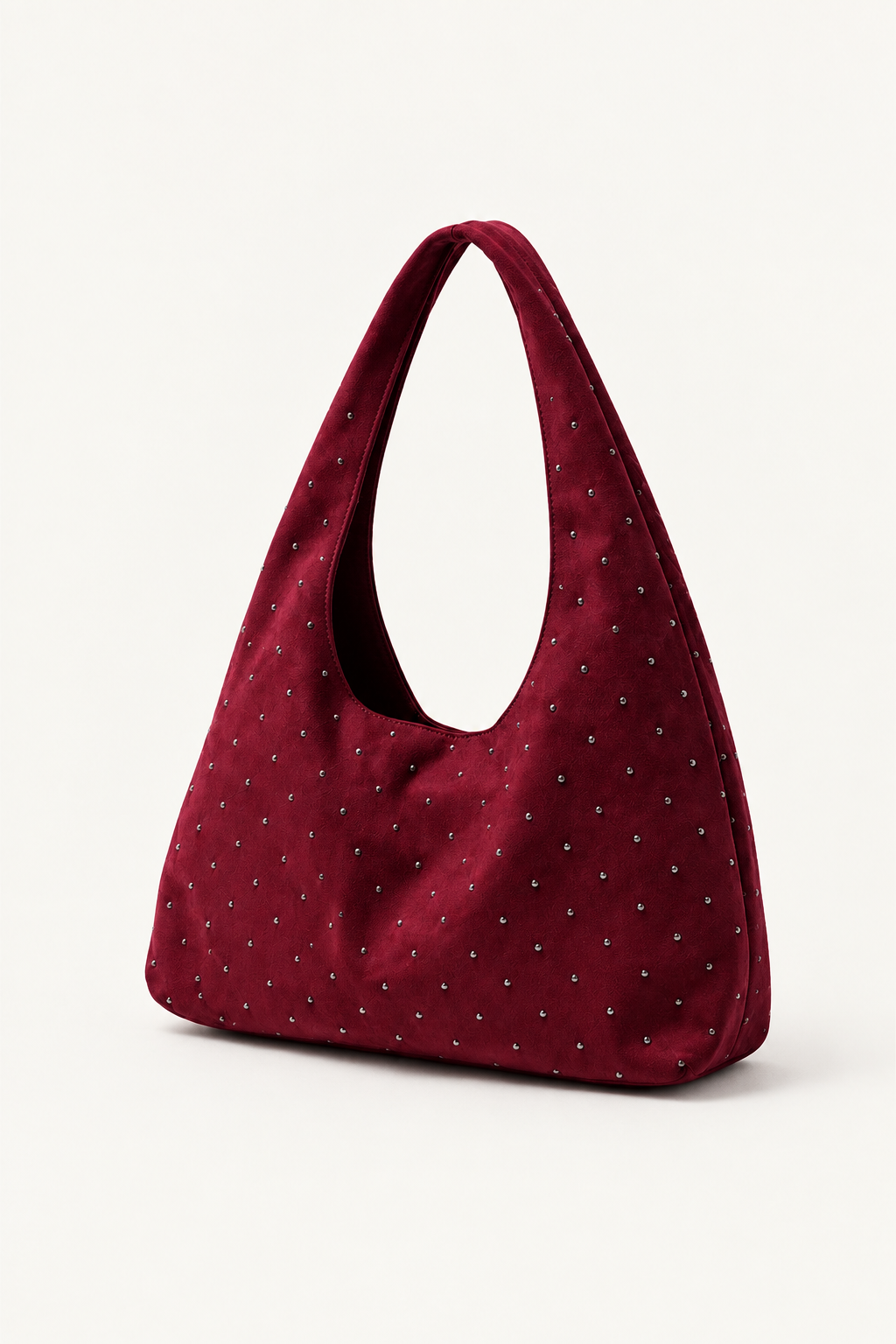 Bordo süet shopper çanta