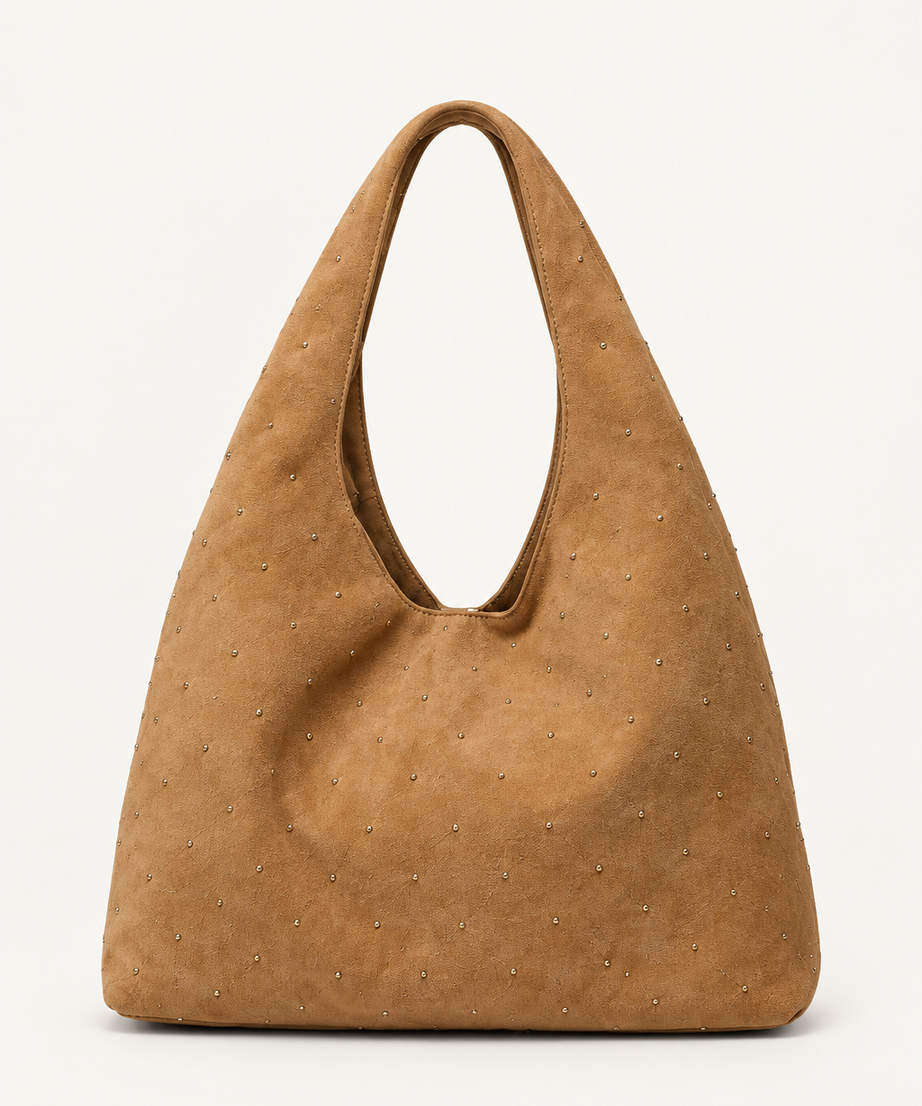 Camel süet shopper çanta