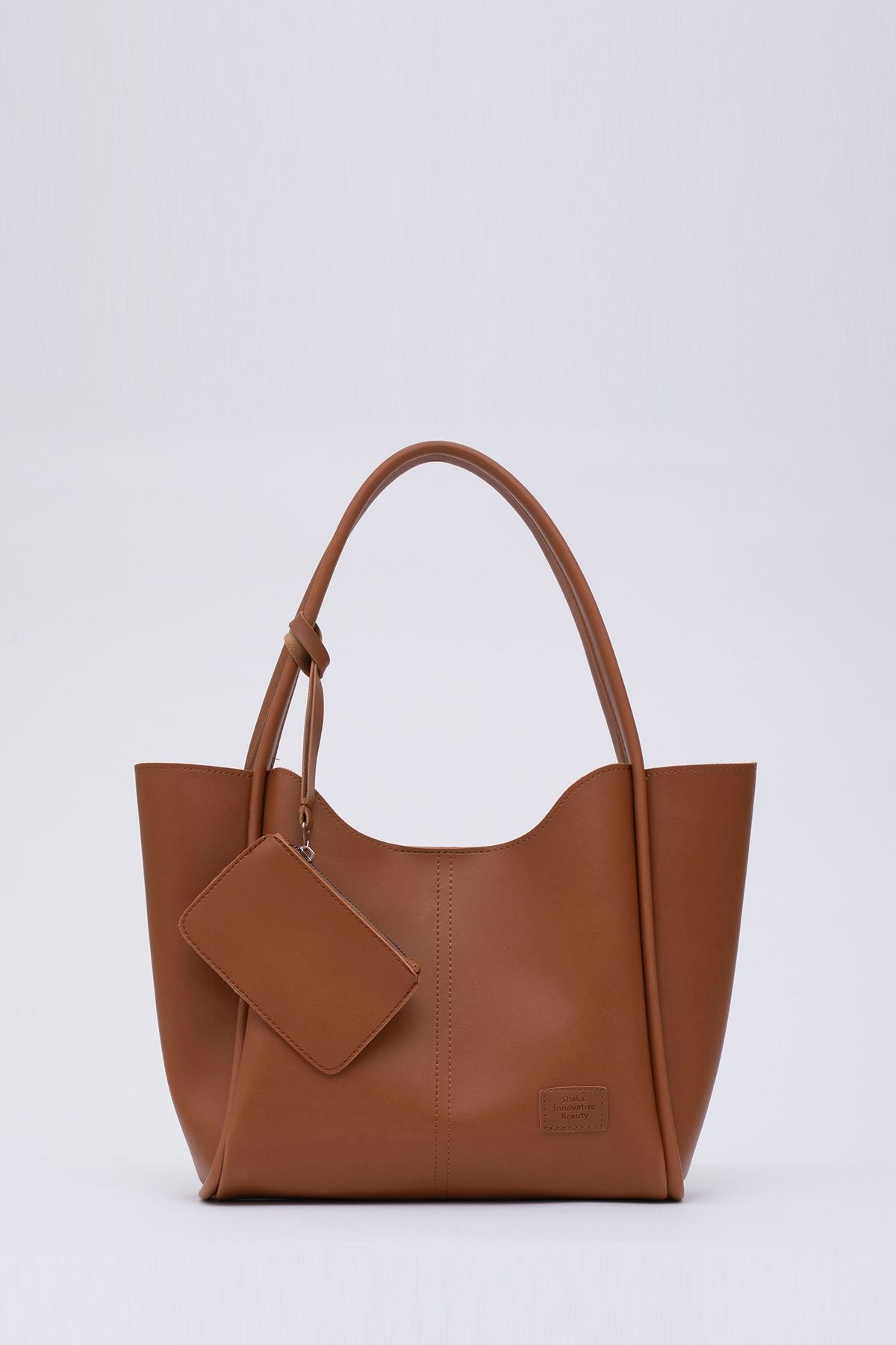 Siyah Shk108 Çıtçıtlı Suni Deri Cüzdanlı Makyaj Çantalı Kadın El ve Omuz Çantası U:25 E:38 G:15 cm