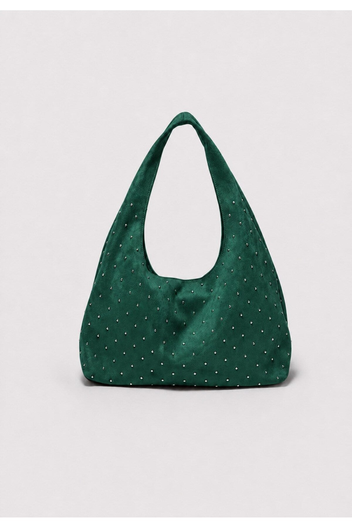 Süet Shopper Omuz Çantası Yeşil