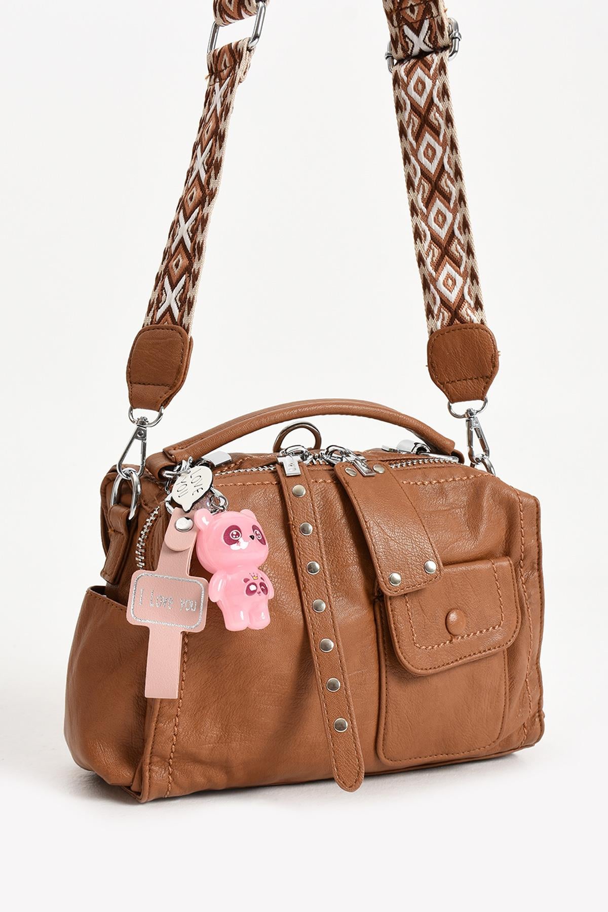 Suni Deri Omuz Çantası anahtarlık hediyeli (Model: 571-13-17E)