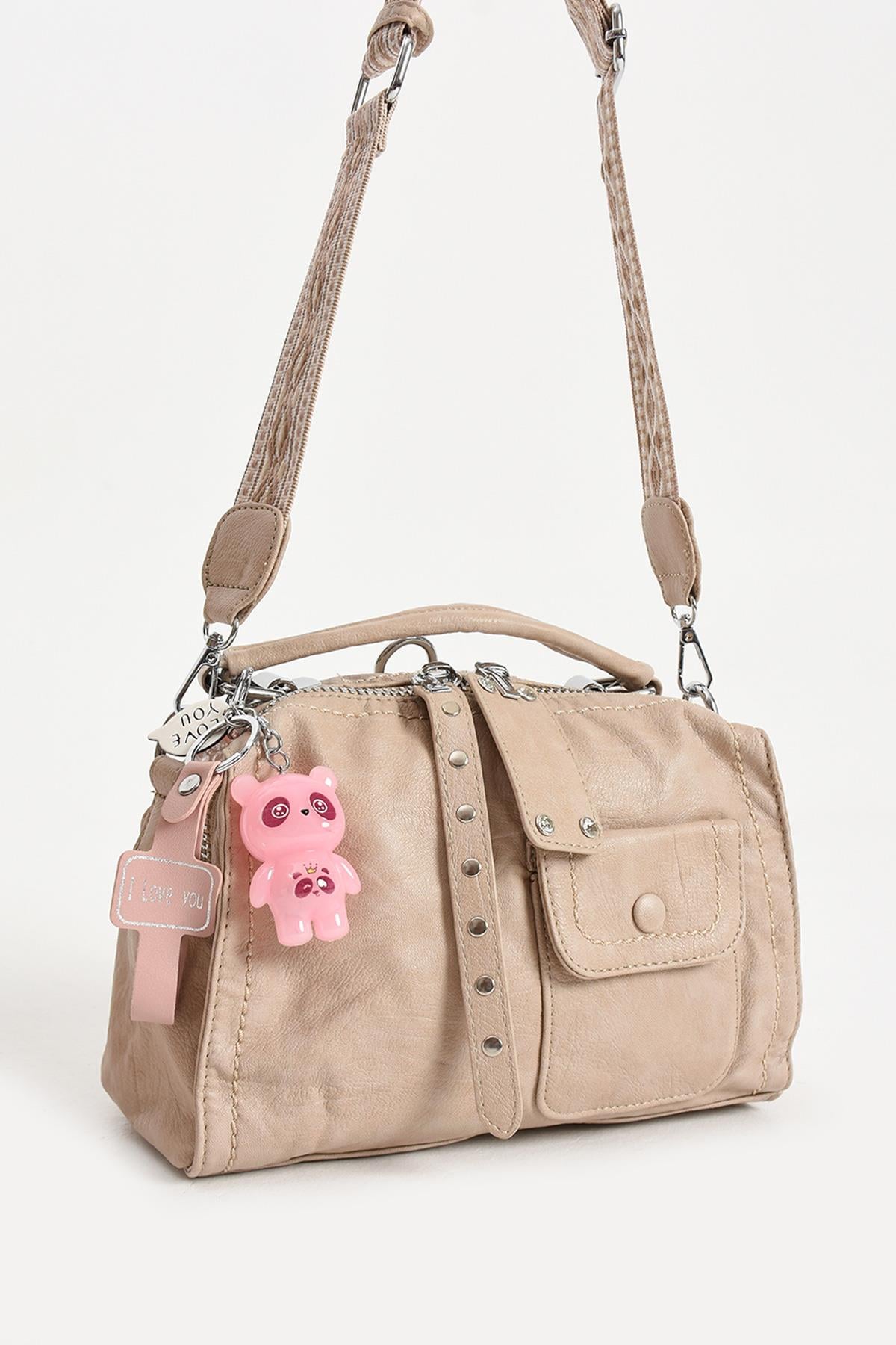 Suni Deri Omuz Çantası anahtarlık hediyeli (Model: 571-13-17E)