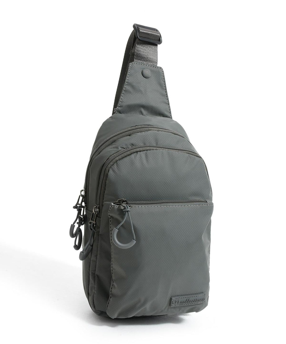 Üç Bölmeli Unisex Bodybag Gri detay 3