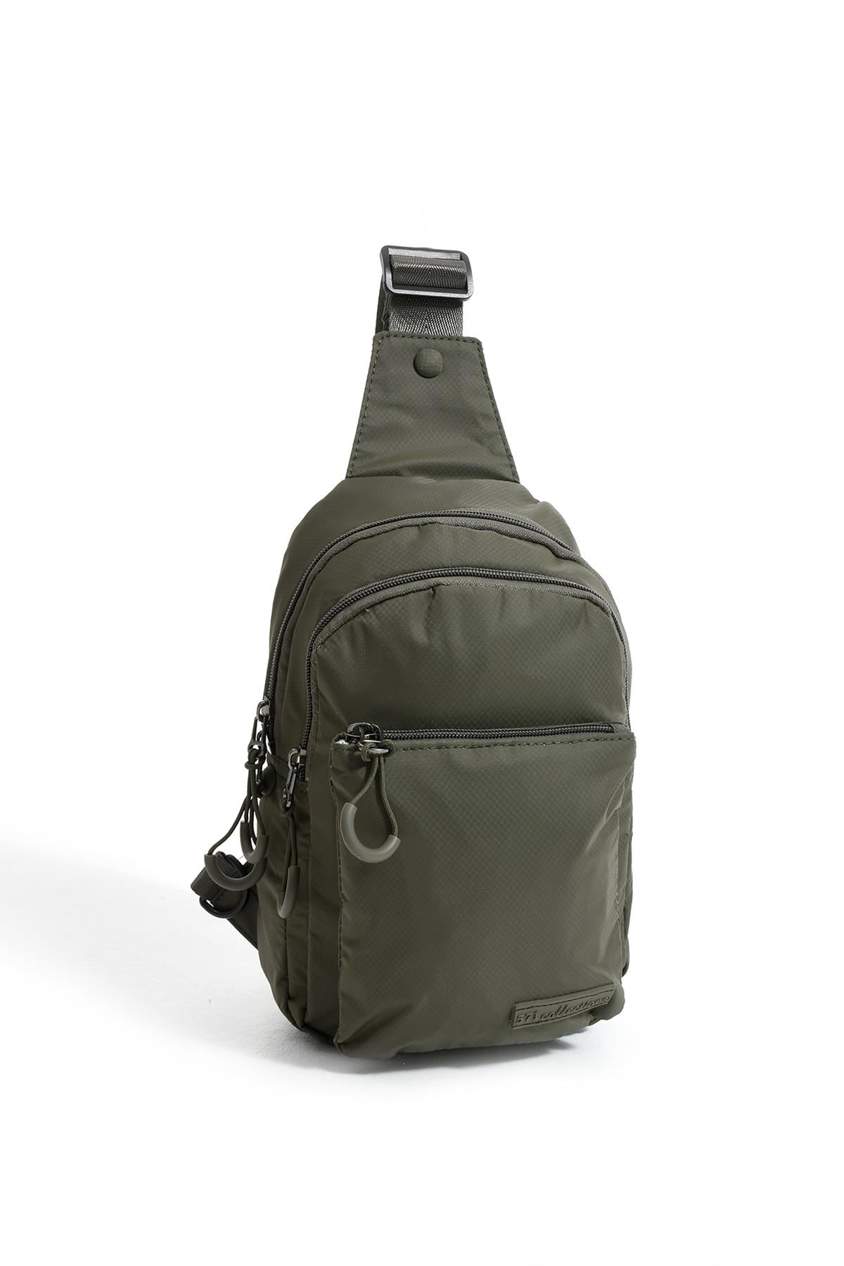 Üç Bölmeli Unisex Bodybag Haki detay 3