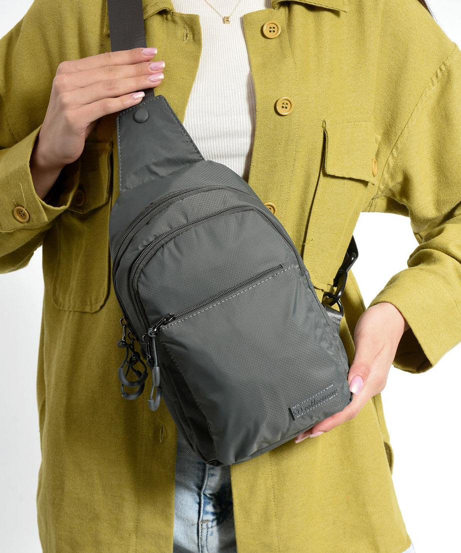 Üç Bölmeli Unisex Bodybag Gri