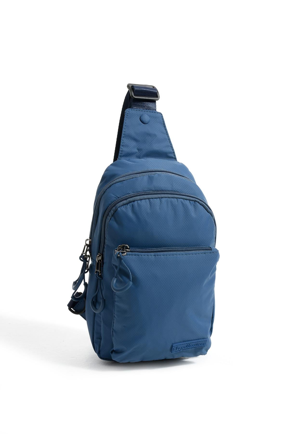 Üç Bölmeli Unisex Bodybag Mavi detay 3