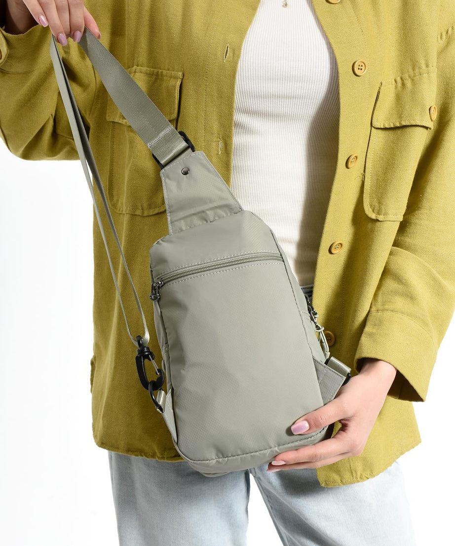 Üç Bölmeli Unisex Bodybag Vizon detay 2