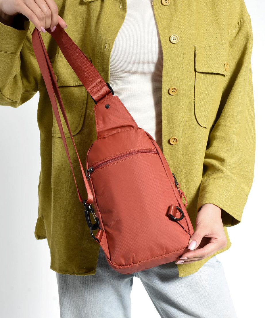 Üç Bölmeli Unisex Bodybag Kiremit detay 2