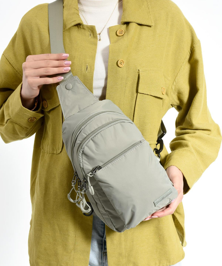 Üç Bölmeli Unisex Bodybag Vizon