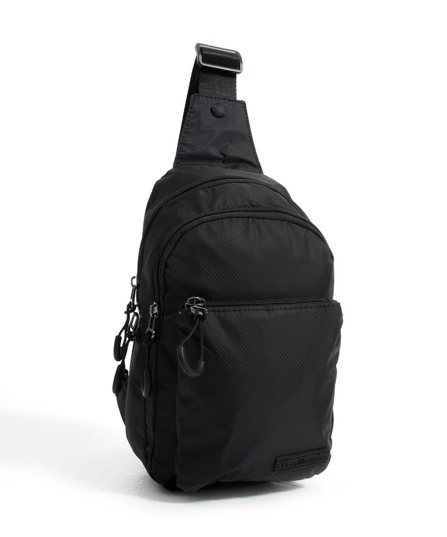 Üç Bölmeli Unisex Bodybag Siyah detay 3