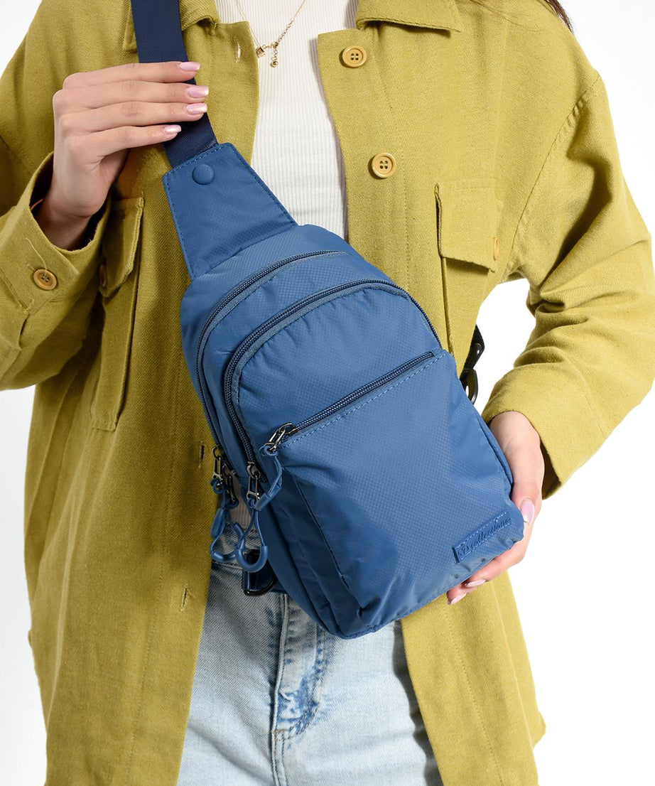 Üç Bölmeli Unisex Bodybag Mavi